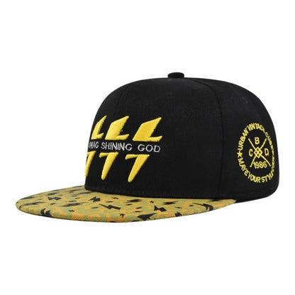 Lightning 3D Embroidered Hip Hop Snapback Cap
