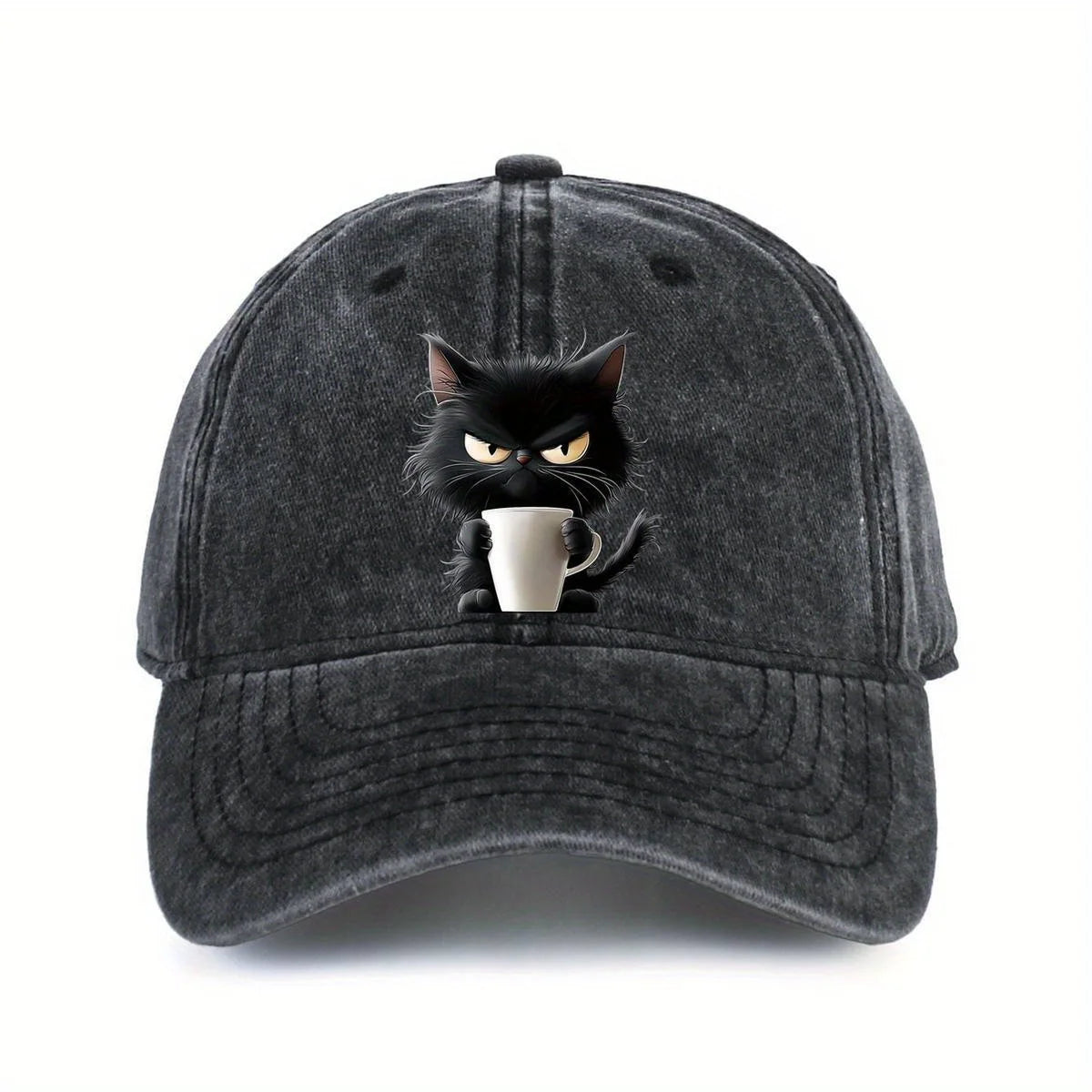 Cute Cat Print Leisure Travel Sun-Shade Snapback Cap