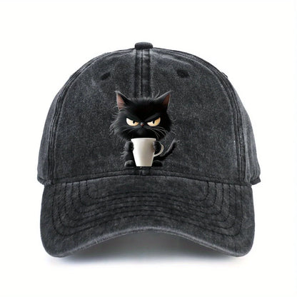 Cute Cat Print Leisure Travel Sun-Shade Snapback Cap