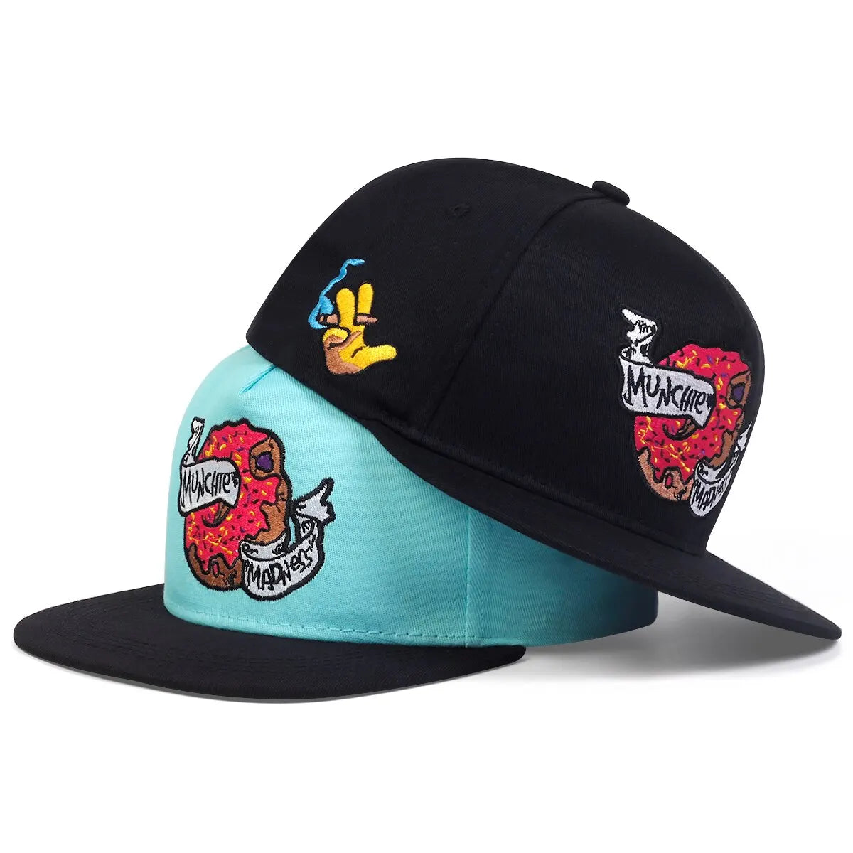 Doughnut Embroidery Hip Hop Snapback Cap