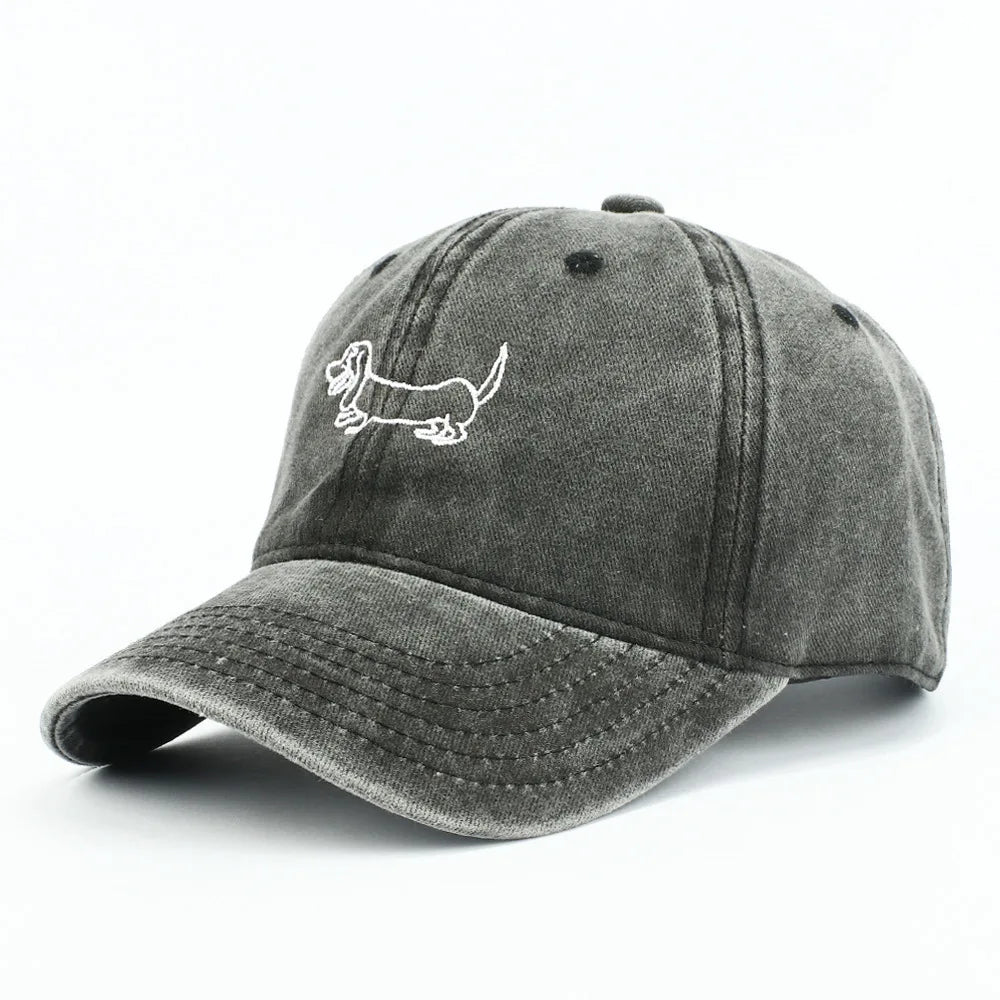 Unisex Dog Patterned Embroidered Baseball Cap
