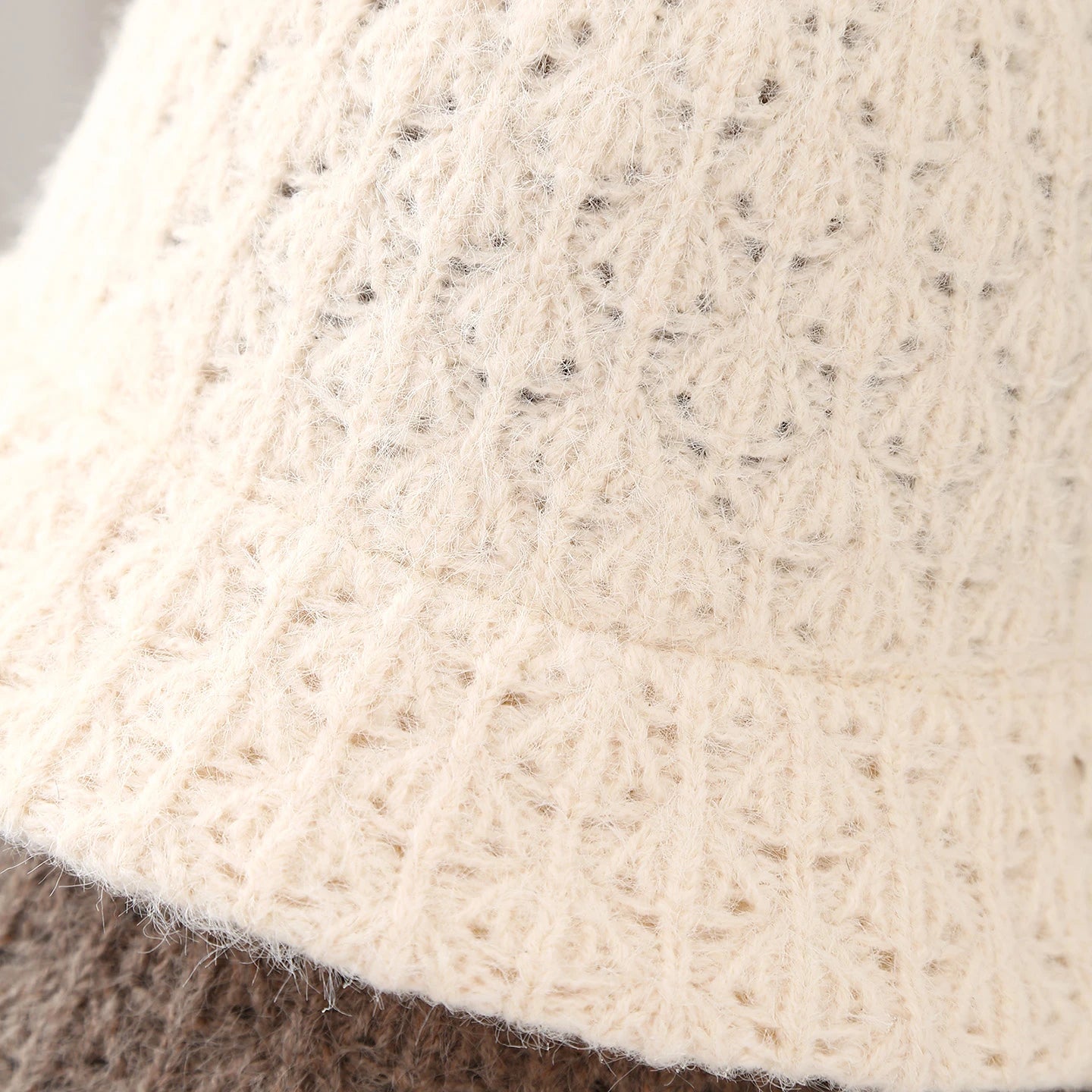Vintage French Knit Round Top Bucket Hat