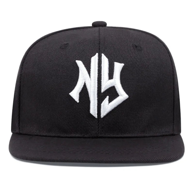 NY Embroidered Classic Flat Brim Cap