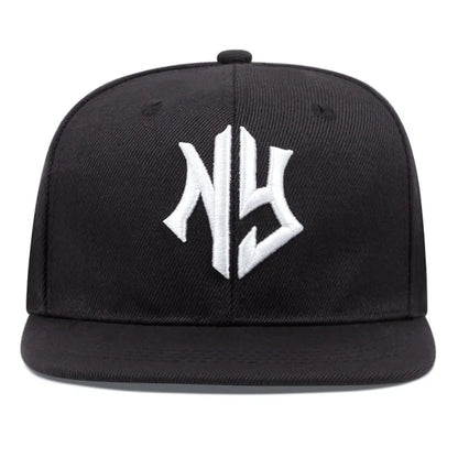 NY Embroidered Classic Flat Brim Cap