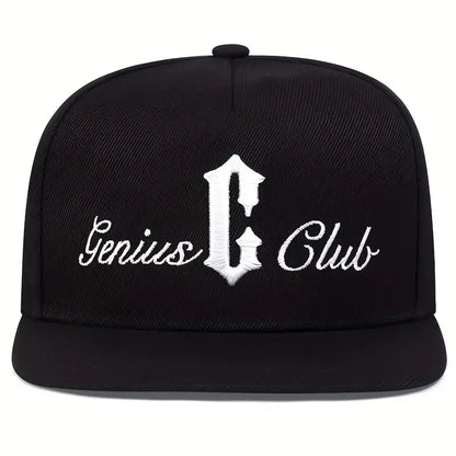 Genius Club Embroidery Flat Brim Hip Hop Cap