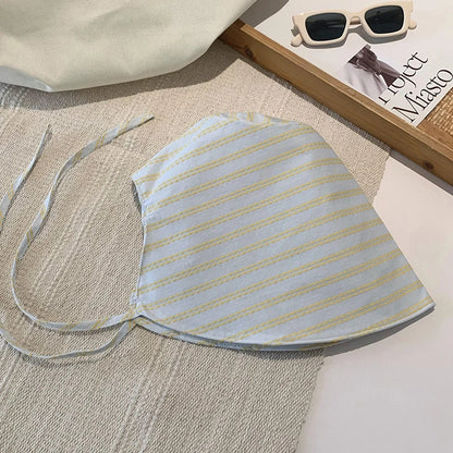 Large Brim Foldable Korean Striped Bucket Hat