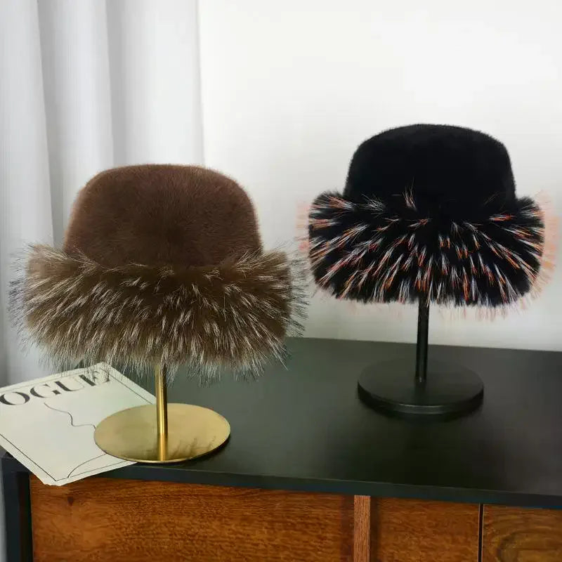 Winter Plush Fur Earflap Bucket Hat