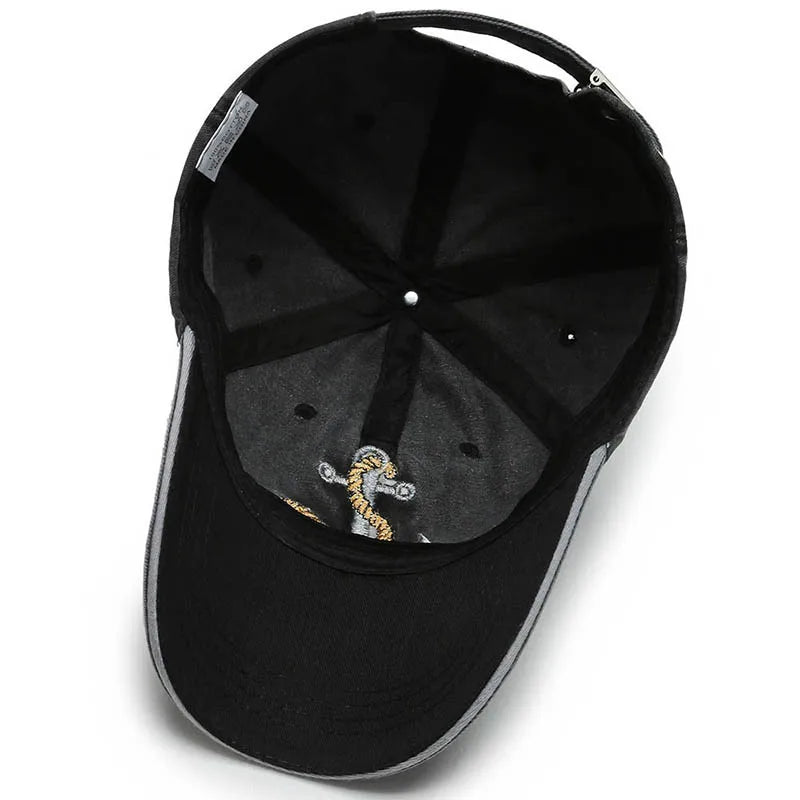 Anchor Embroidery Cool Washed Baseball Cap