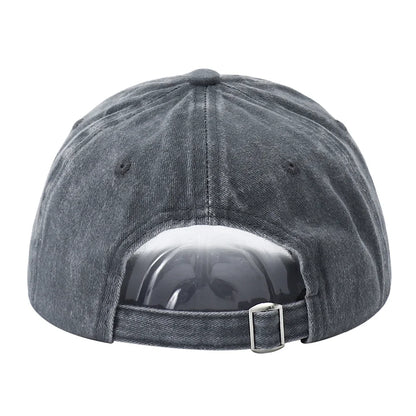 Unisex Letter Embroidery Washed Cotton Baseball Cap
