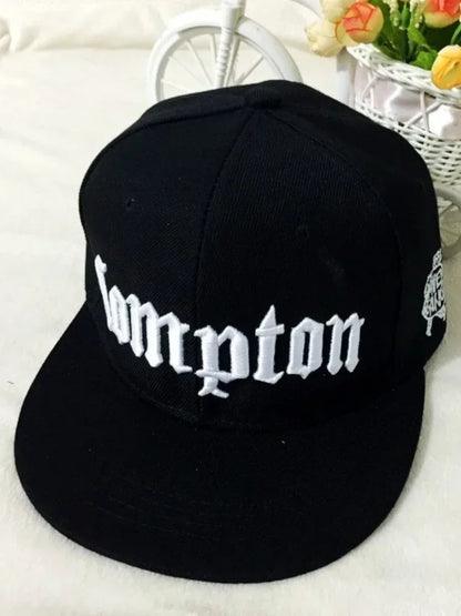 Unisex Compton Embroidered Hip Hop Snapback Cap