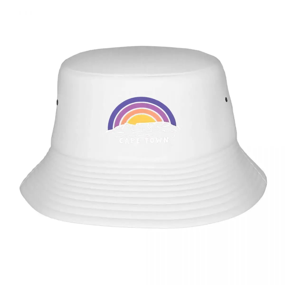 Cape Town Rainbow Mountain Retro Graphic Bucket Hat