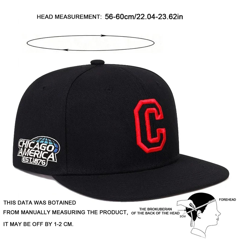 Chicago C Letter Embroidered Snapback Cap