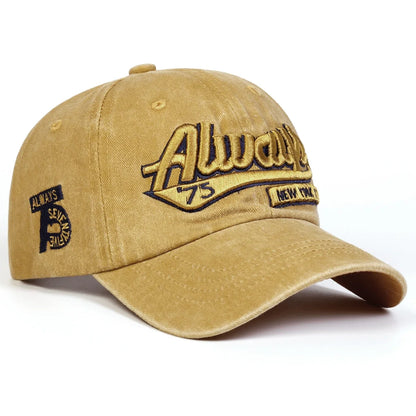 Always 75 Embroidered Washed Unisex Baseball Cap