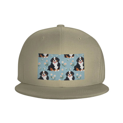 Cute Bernese Mountain Dog Cartoon Pattern Snapback Cap