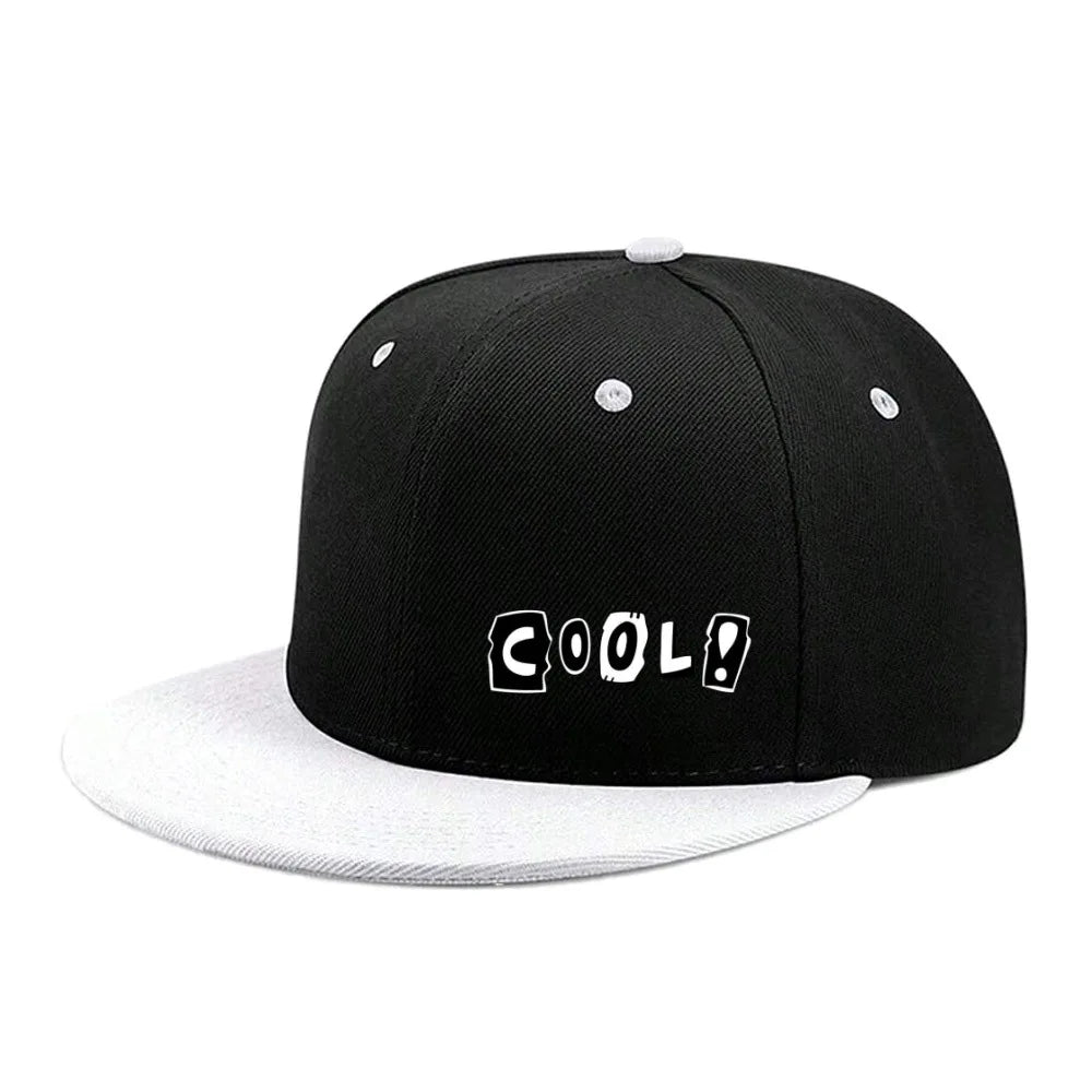English Print Korean Hip Hop Flat Brim Baseball Hat