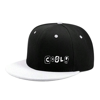 English Print Korean Hip Hop Flat Brim Baseball Hat