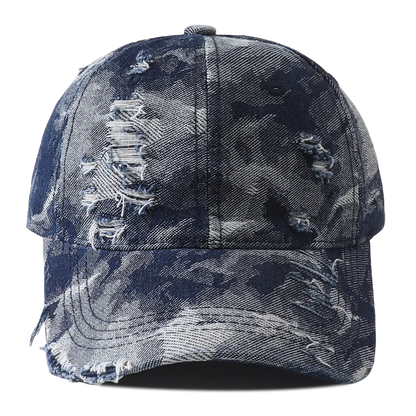 Vintage Distressed Denim Hip Hop Streetwear Baseball Cap