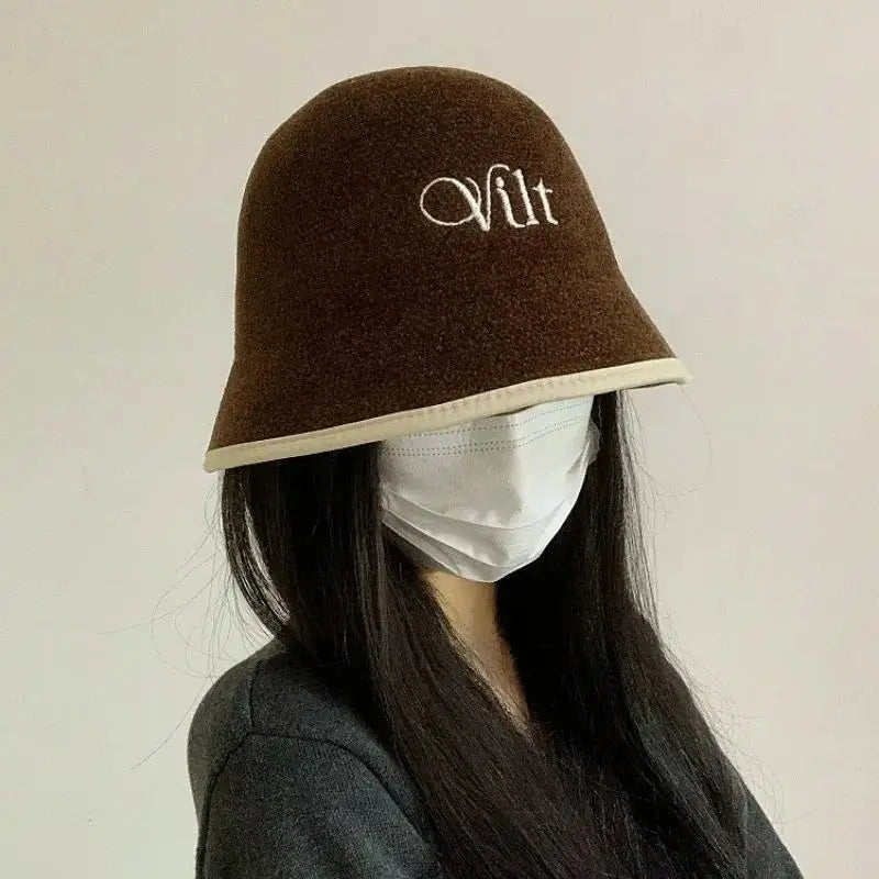 Korean Colorblock Knit Bucket Hat