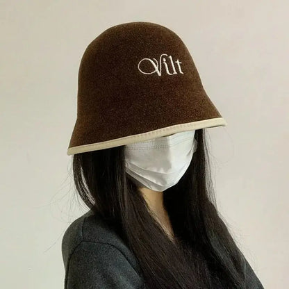 Korean Colorblock Knit Bucket Hat