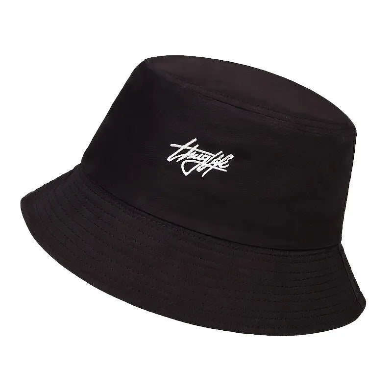 Unisex Letter Embroidery Printing Personality Bucket Hats