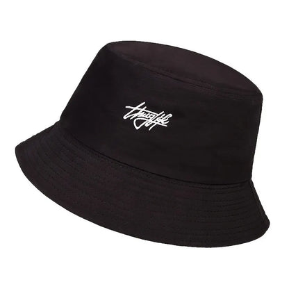 Unisex Letter Embroidery Printing Personality Bucket Hats
