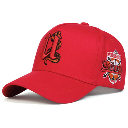 Unisex U Letter Snake Embroidery Baseball Caps