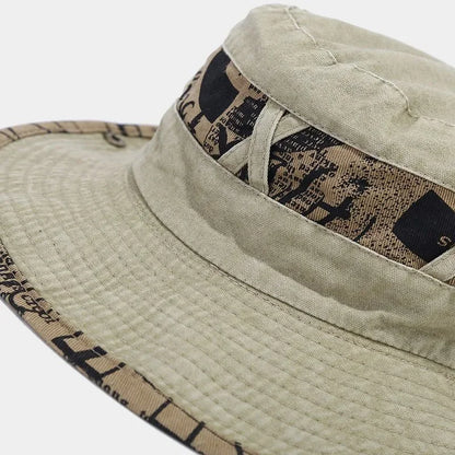 Cotton Letter Embroidery Bucket Hat