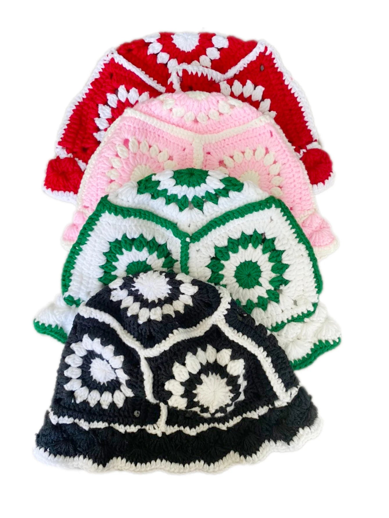 Handmade Crochet Flower Knitted Fashion Bucket Hat