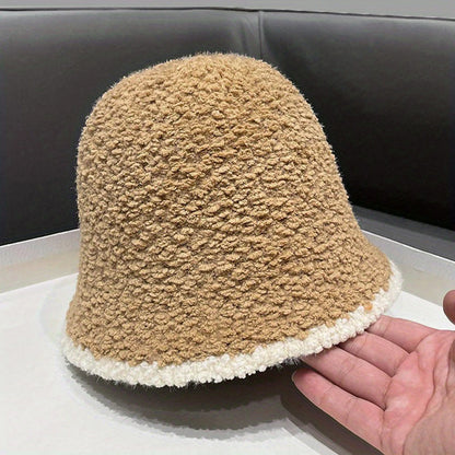 Autumn Winter Color Block Fisherman Hat