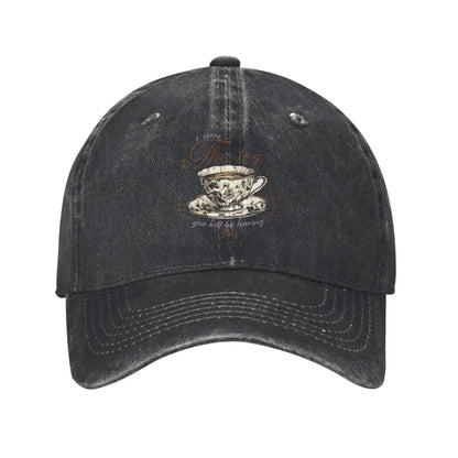 Washed "I Am The Tea" Fashion Baseball Cap