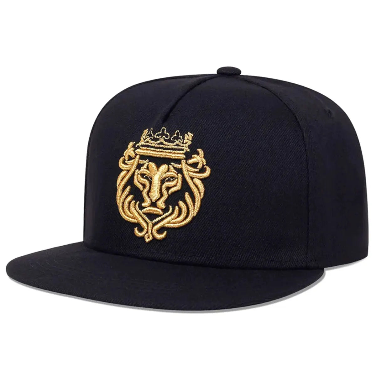 Unisex Lion Embroidered Cotton Hip Hop Snapback Cap