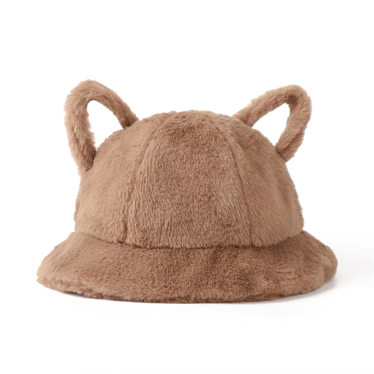 Cat Ear Plush Leopard Bucket Hat