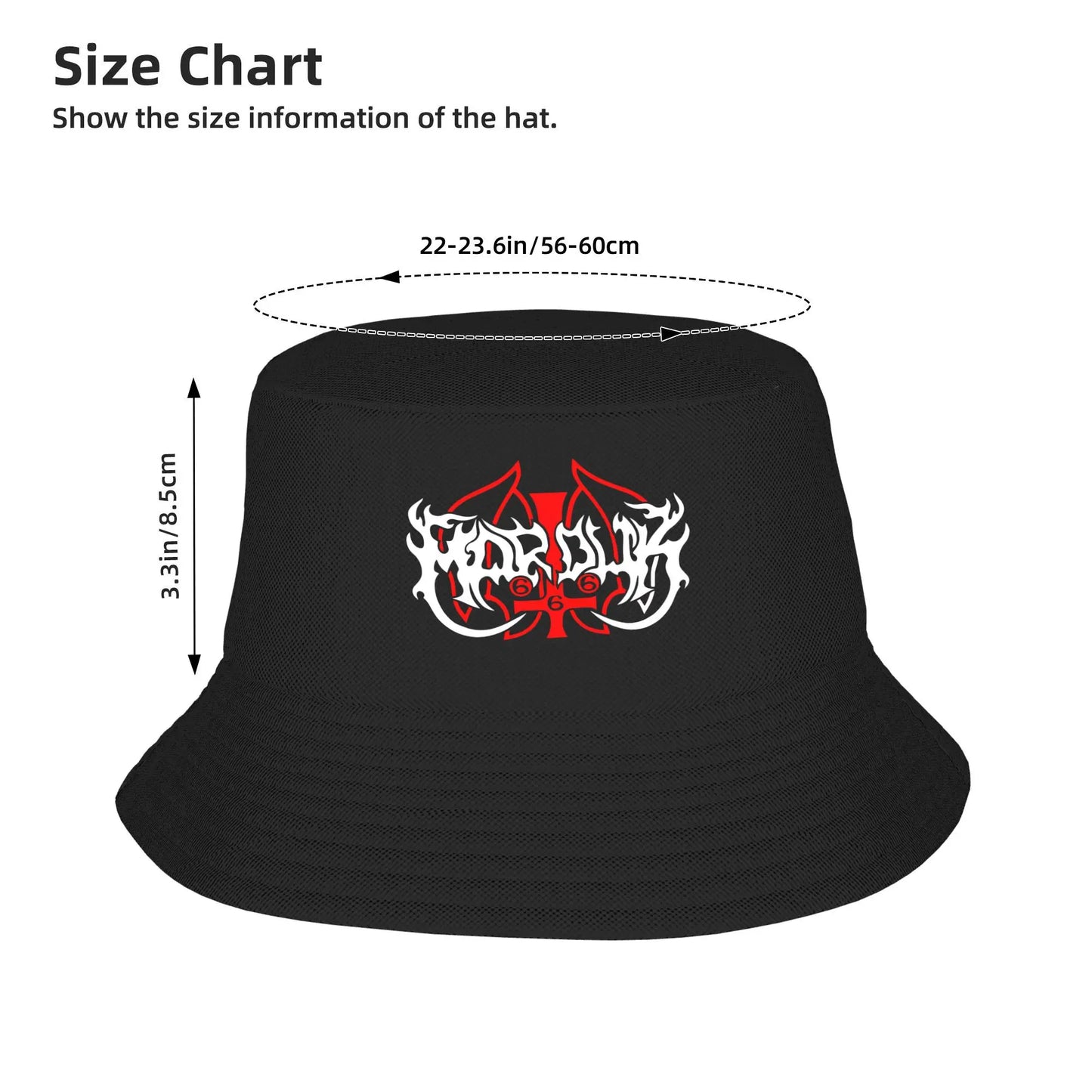 Marduk Black Metal Retro Travel Bucket Hat