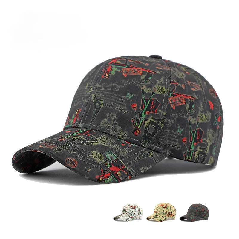Spring Korean Printed Sunscreen Hard Cap Baseball Cap