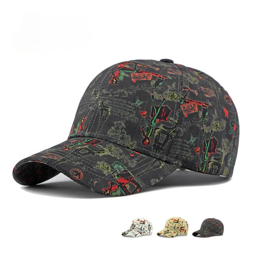 Spring Korean Printed Sunscreen Hard Cap Baseball Cap