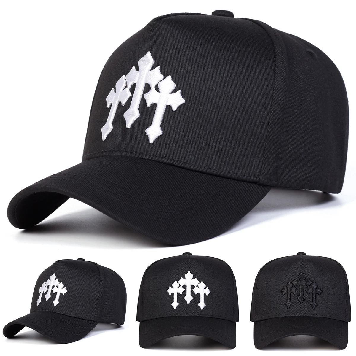 Unisex Cross Embroidered Casual Outdoor Baseball Cap