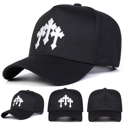 Unisex Cross Embroidered Casual Outdoor Baseball Cap