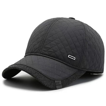Unisex Square Label Grid Ear Baseball Cap