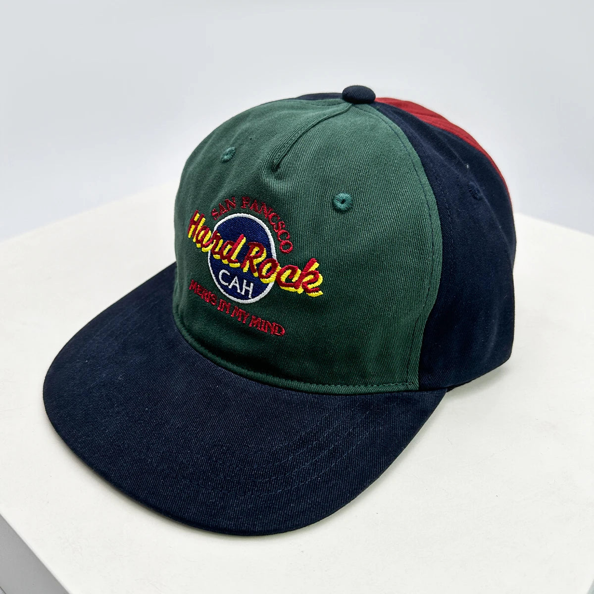 Retro Color Block Letter Embroidery Hip Hop Cap