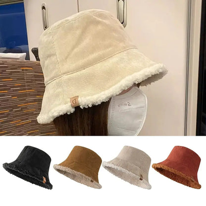Japanese Style Corduroy Winter Bucket Hat