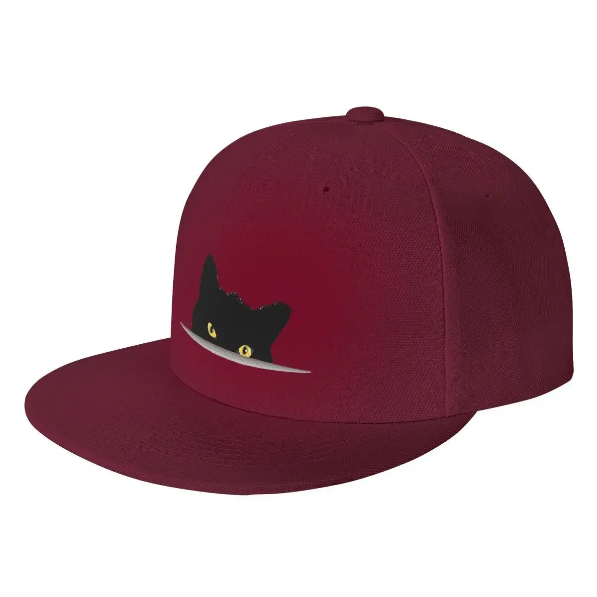 Black Cat Peeking Breathable Snapback Cap