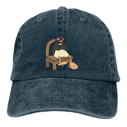 Angry Pingu Pure Color Penguin Dad Hat