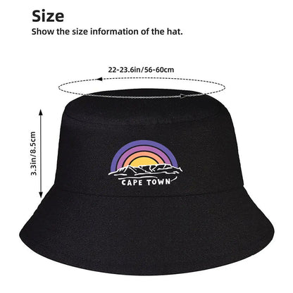 Cape Town Rainbow Mountain Retro Graphic Bucket Hat