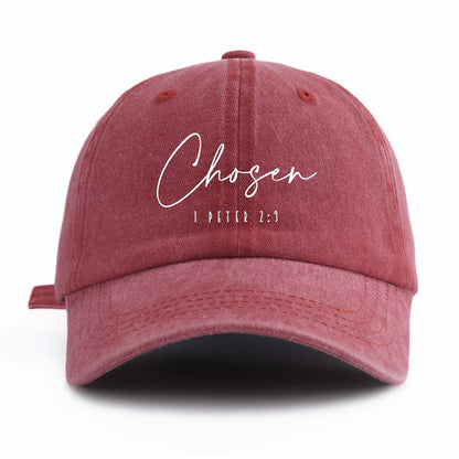 CHOSEN Print Minimalist Retro Washed Baseball Cap
