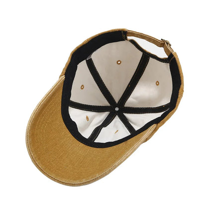 Vintage Washed Cotton Letter Ponytail Baseball Cap