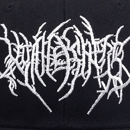 Gothic Embroidered Flat Brim Baseball Hat