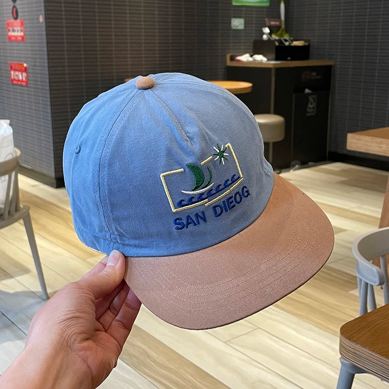 Color Block Embroidery Baseball Cap