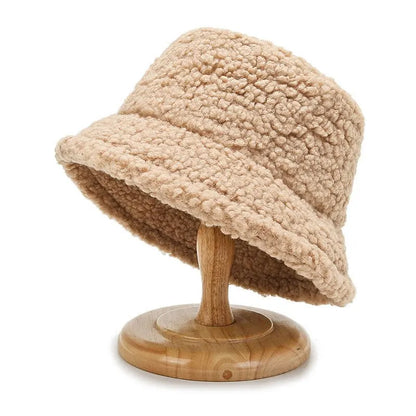 Harajuku Lamb Wool Winter Bucket Hat