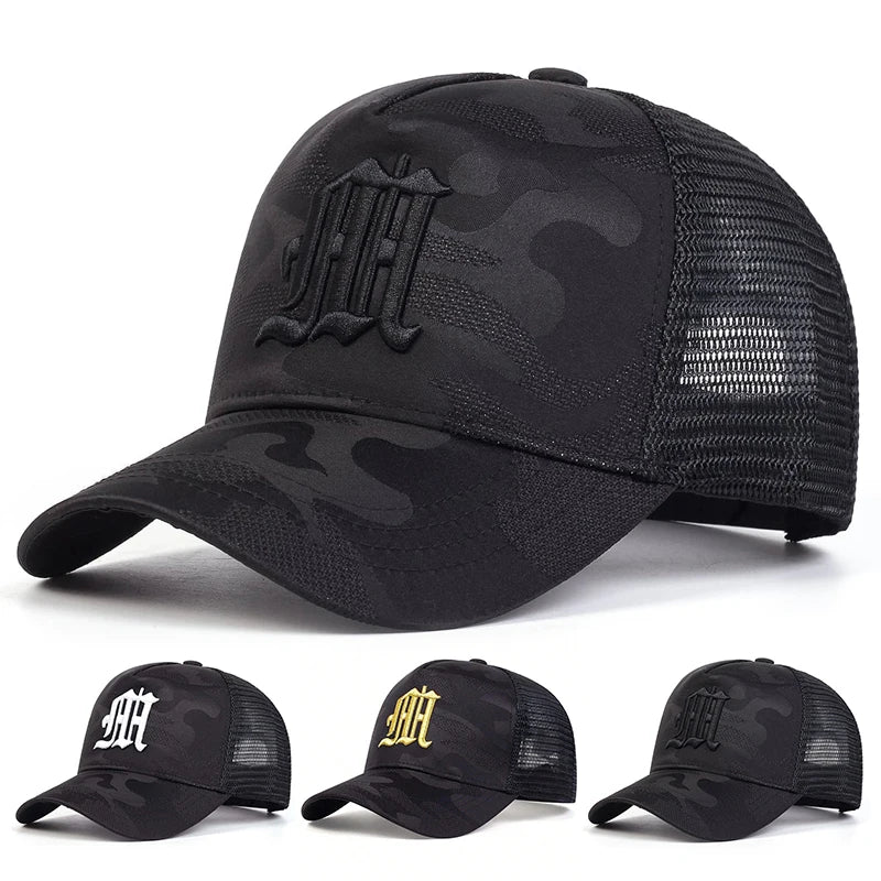 M Letter Camouflage Baseball Cap