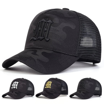 M Letter Camouflage Baseball Cap